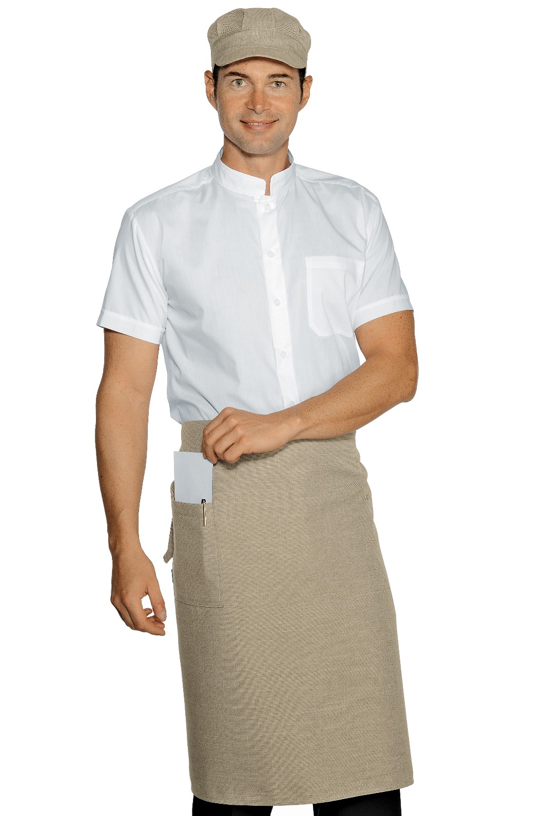 Grembiule a Vita Media Lunghezza in Tessuto Effetto Juta Smoke o Natural 100X70 Dakar