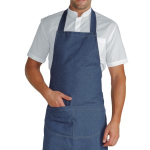 Grembiule a Pettorina In Jeans o Black Jeans di Cotone Unisex per Bar Gelateria 70X90