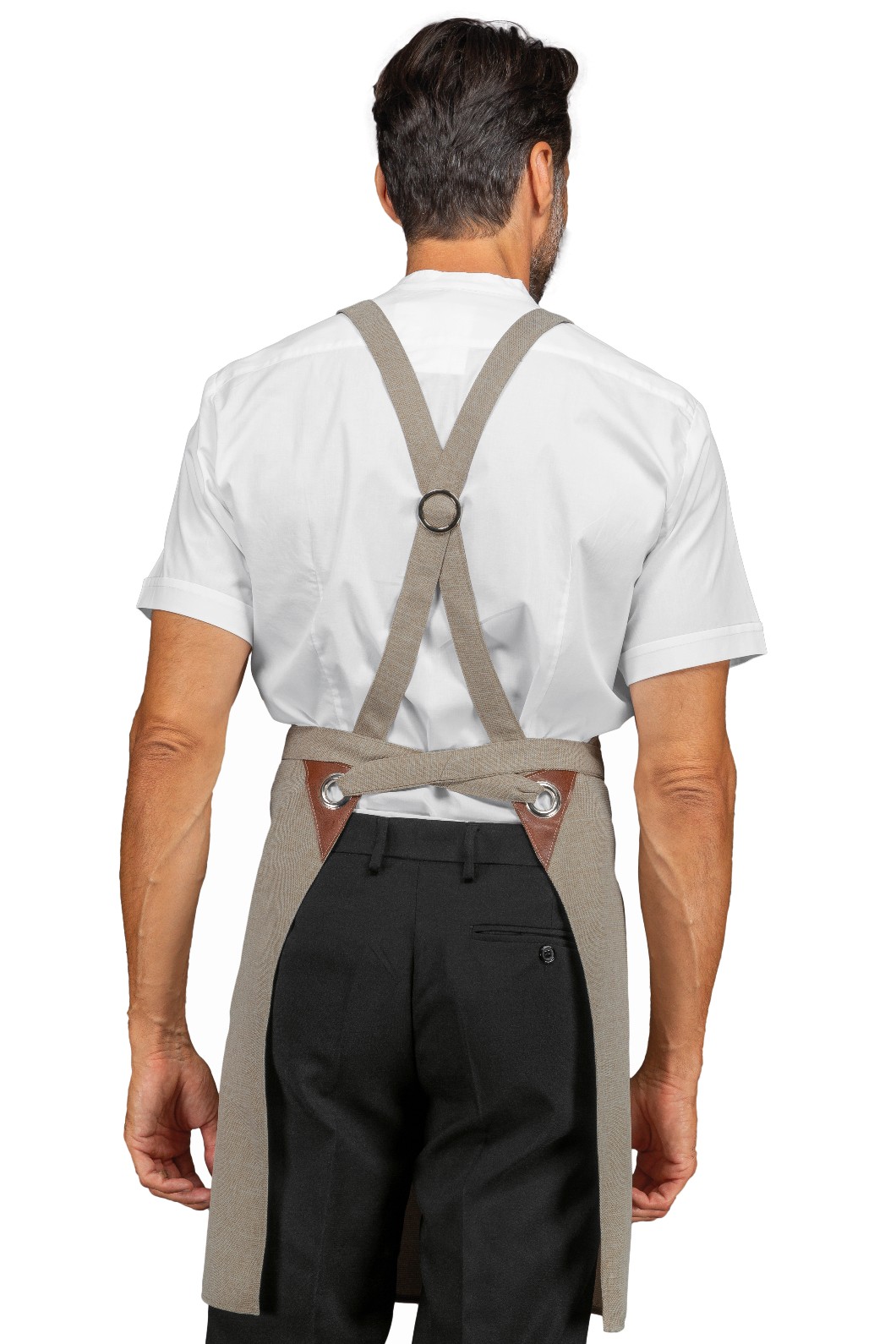 Grembiule Pettorina Sette Varianti Colori Con Inserti Ecopelle Cuoio. Divisa Per Pub, Ristorazione - immagine 6