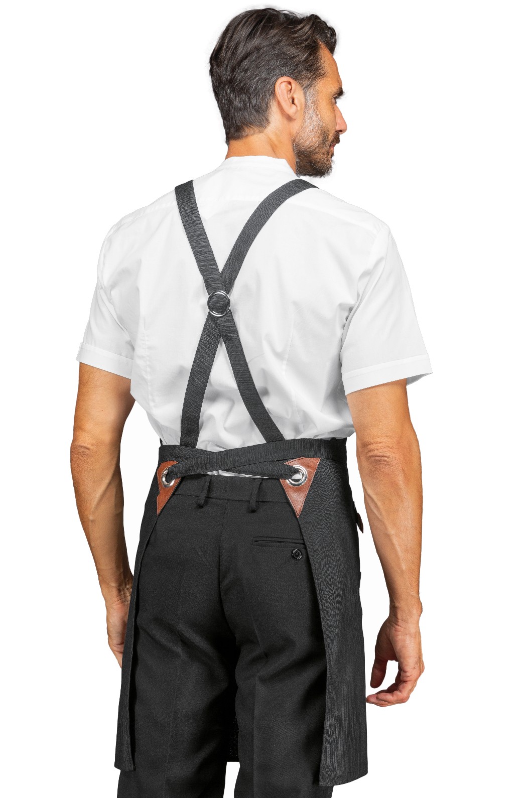 Grembiule Pettorina Sette Varianti Colori Con Inserti Ecopelle Cuoio. Divisa Per Pub, Ristorazione - immagine 3