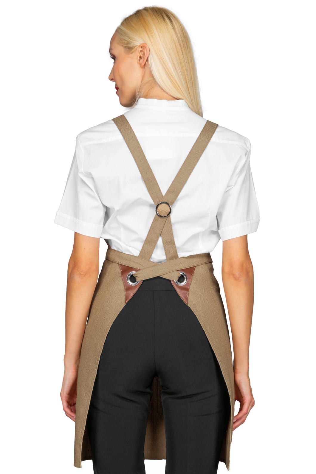 Grembiule Pettorina Sette Varianti Colori Con Inserti Ecopelle Cuoio. Divisa Per Pub, Ristorazione - immagine 11