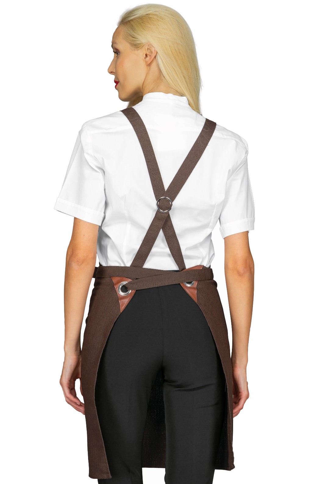 Grembiule Pettorina Sette Varianti Colori Con Inserti Ecopelle Cuoio. Divisa Per Pub, Ristorazione - immagine 13