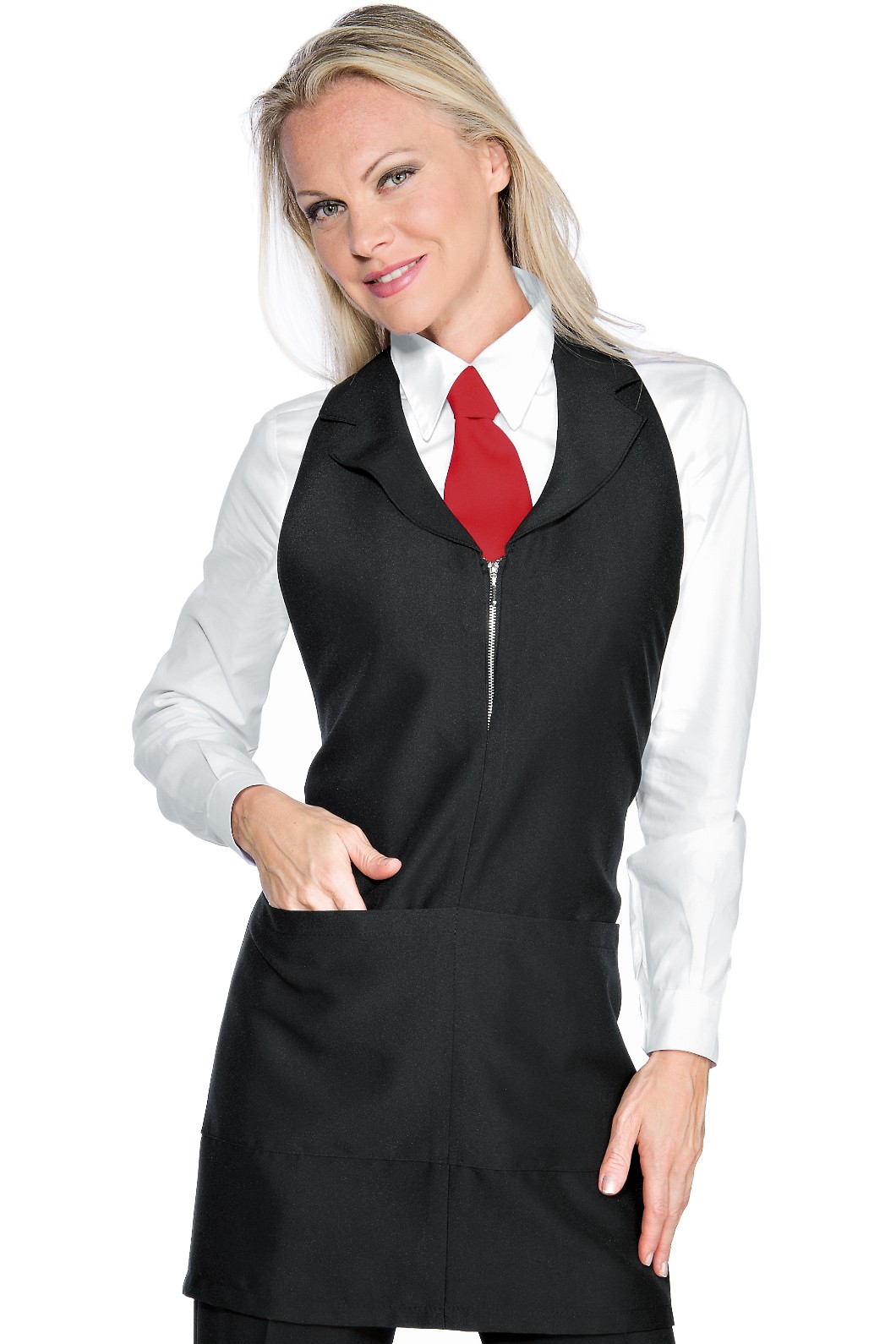 Grembiule Elegante e Corto Con Pettorina da Donna Per Bar Ristoranti - immagine 2