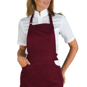 Grembiule a Pettorina Per Donna Nero o Bordeaux Bar Gelateria Ristorante
