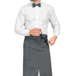 Grembiule a Vita Lungo Gessato Grigio 92X88 Con Spacco Per Camerieri da Sala