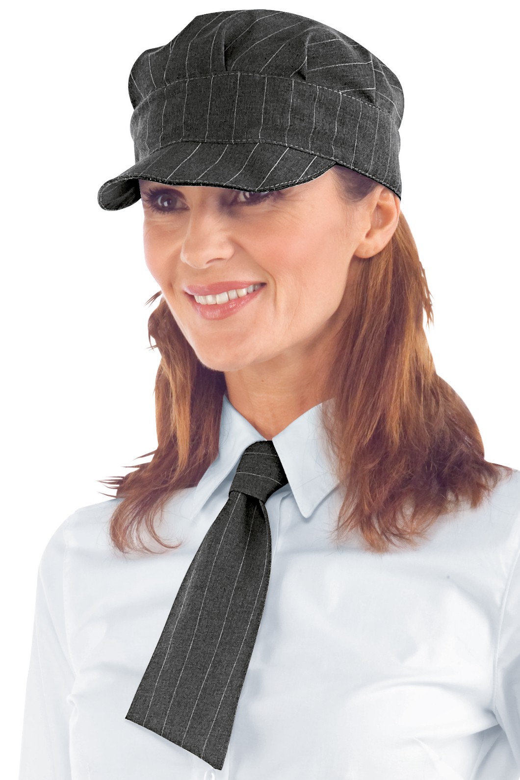 Cravattino Unisex Gessato, Bordeaux, Grigio, Nero, Melange. Per Divisa Da Lavoro Settore Alberghiero E Ristorazione - immagine 2