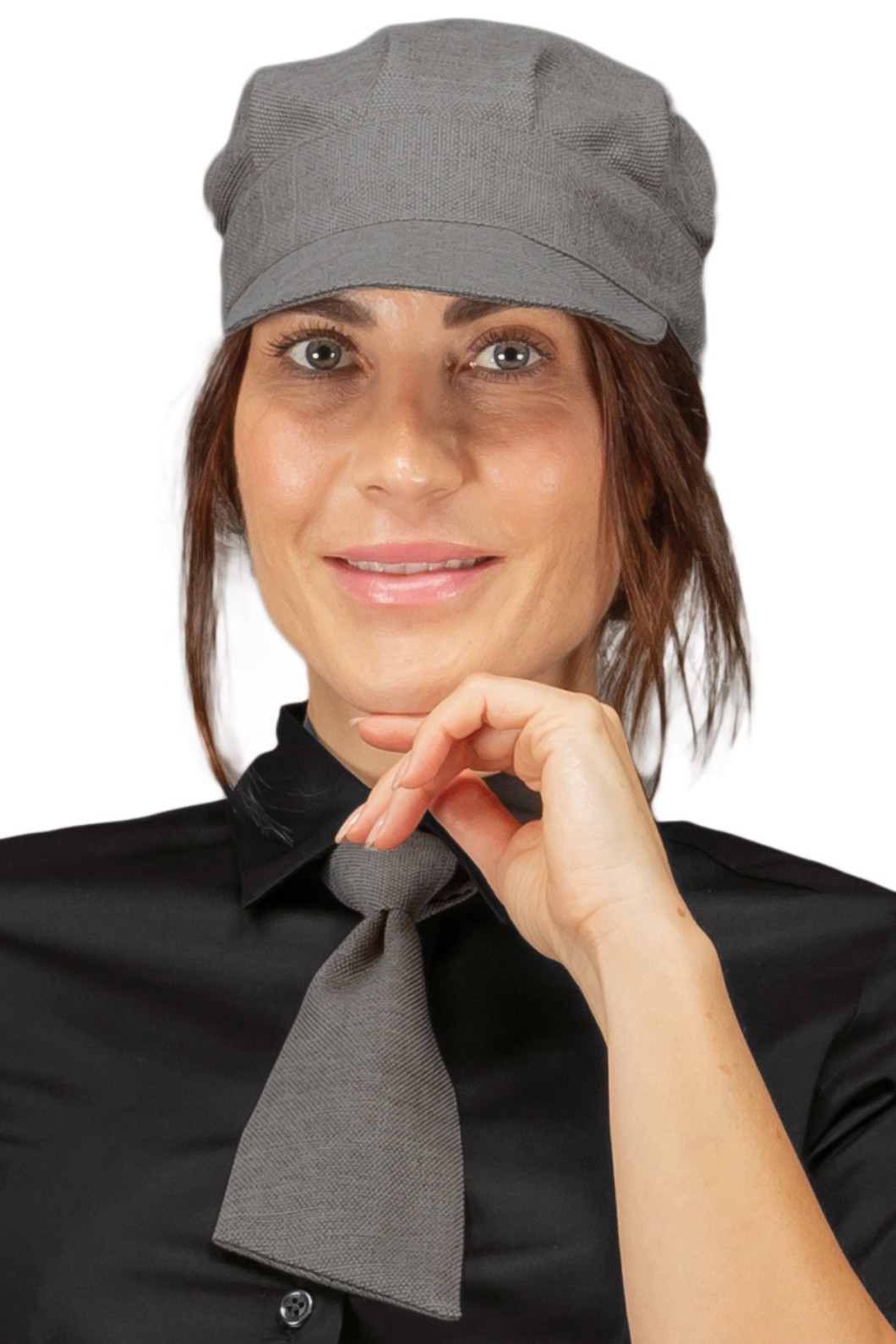 Cravattino Unisex Gessato, Bordeaux, Grigio, Nero, Melange. Per Divisa Da Lavoro Settore Alberghiero E Ristorazione - immagine 3