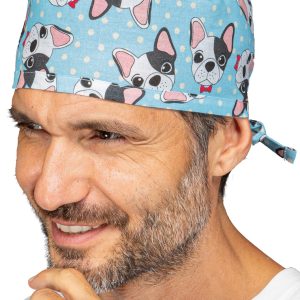 Cuffia o Bandana a Tamburello in Cotone e a Fantasia Per Il Settore Medico Estetico