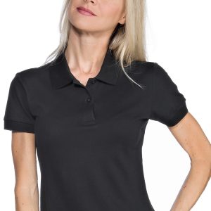 Polo Nera o Bianca Donna Cotone Stretch Per Divise Mezze Maniche