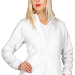 Pile Bianco o Blu Slim Unisex con Collo Alto e Cerniera