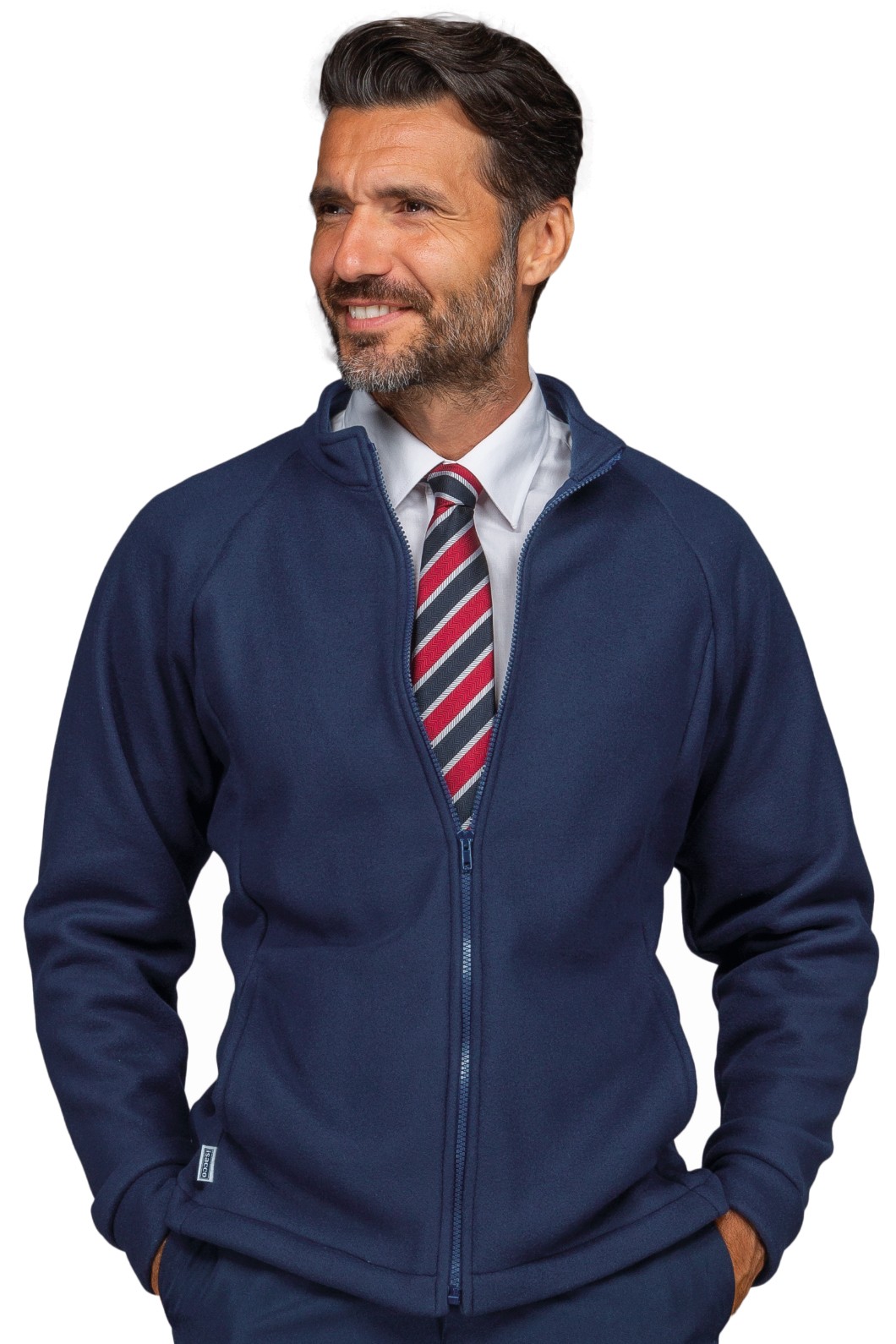 Pile Bianco o Blu Slim Unisex con Collo Alto e Cerniera - immagine 2