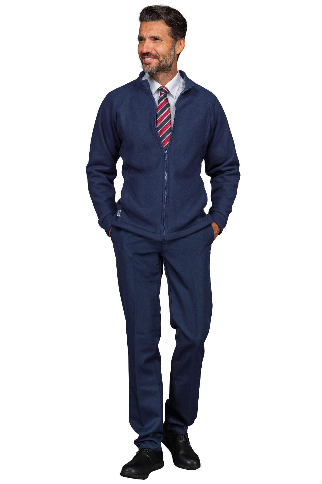 Pile Bianco o Blu Slim Unisex con Collo Alto e Cerniera - immagine 7