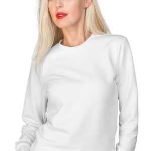 Felpa Girocollo Elasticizzata Slim in Bianco o in Nero Unisex. Ottima Come Divisa da Lavoro