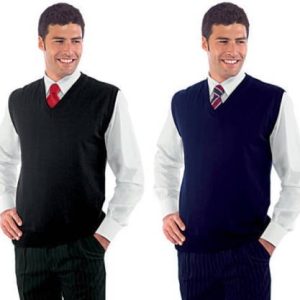 Gilet Chiuso Classico Blu o Nero Scollo a V Uomo Donna Misto Lana