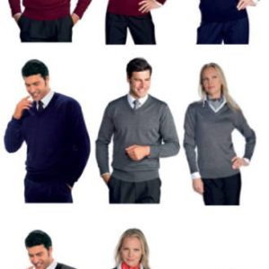 Maglia Blu o Nera Invernale Chiusa Classica Scollo a V Uomo Donna M Lana