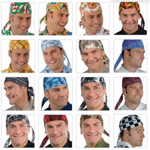 Bandana In Cotone per Cuoco in Fantasia Professionale + Colori