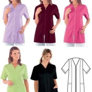 VICTORIA - Casacca leggera colorata per donna con cerniera centrale e maniche corte