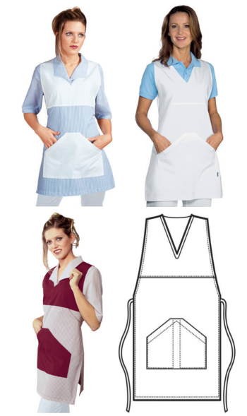 Grembiule Donna Rigato Poncho Lungo per Alimentari o Pulizie