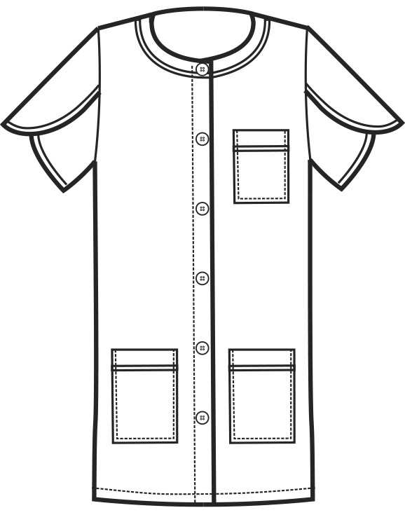 Casacca a Quadretti Bianchi e Neri da Donna per Lavoro in Estetista Centro Benessere - immagine 3