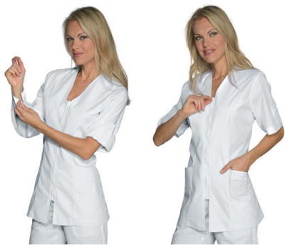 Casacca Bianca Donna Spa Centro Benessere Benidorm Manica Corta o Lunga