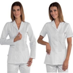 Casacca Donna Bianca Slim in Cotone No Stiro Manica Lunga o Corta