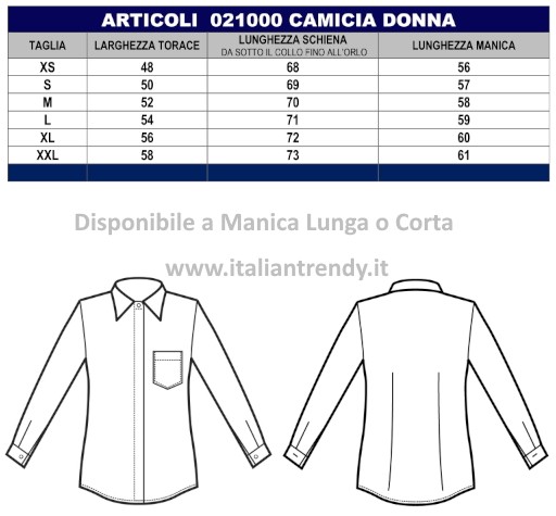 Camicia Bianca per Donna Linea Classica per Ristoranti Hotel Catering Hostess - immagine 5
