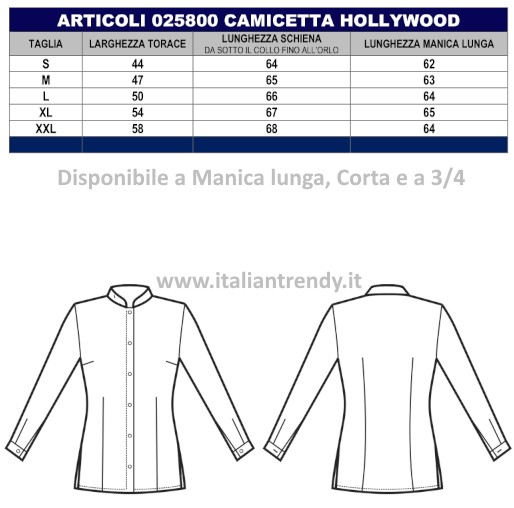 Camicia Bianca Coreana Elasticizzata Slim Donna Per Divisa Bar M/L M/M 3/4 - immagine 4