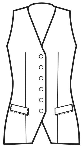 Gilet Donna Blu o Nero Sciancrato Per Alberghi Hotel Hostess Catering - immagine 6