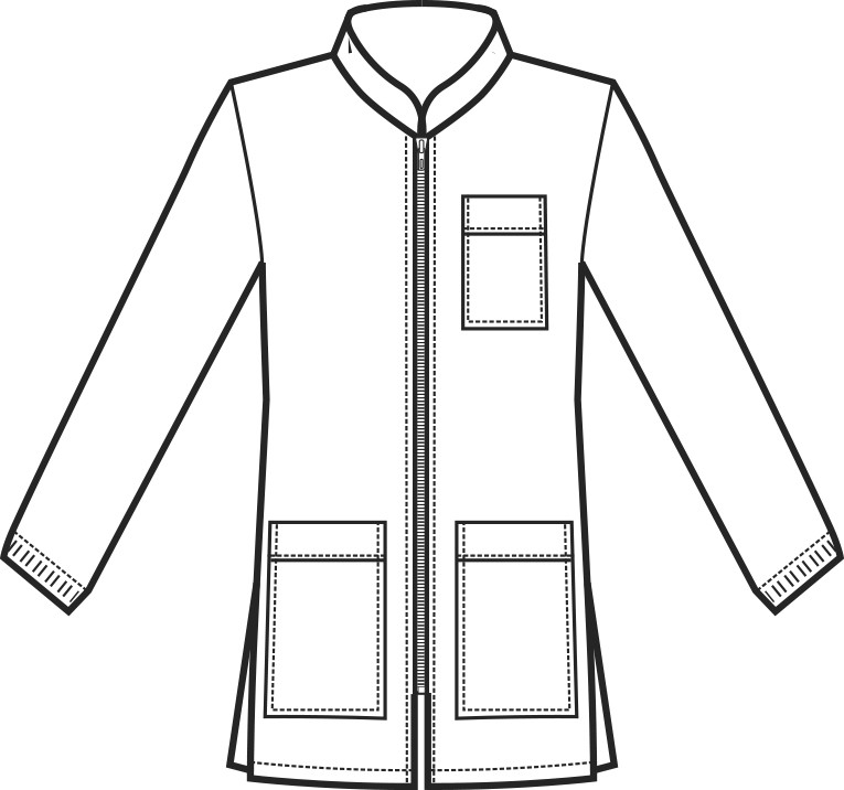 Casacca Blu da Dentista in Cotone Aperta Con Zip Centrale Per Uomo Donna - immagine 5