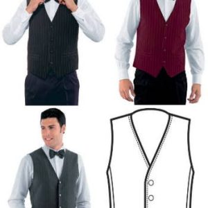 Gilet Uomo Donna Per Hotel Hostess Barman Gessato Nero o Grigio