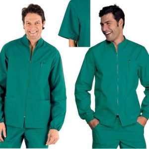 Casacca Con Zip Centrale Verde Chirurgico Veterinario Dentista Medico 3 Mod.