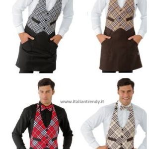 Grembiule Con Pettorina Scozzese A Gilet Per Bar Ristoranti Gelaterie
