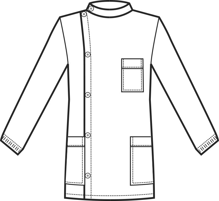 Casacca Dentista Bianca Collo Coreana Allacciatura Laterale in Cotone per Uomo Donna - immagine 6