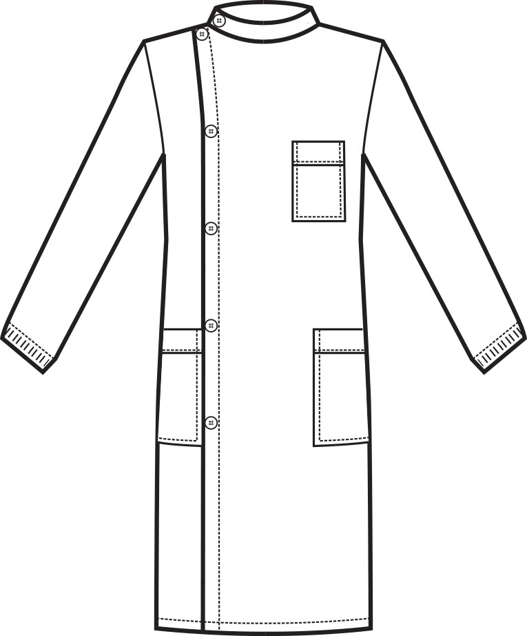 Camice Dentista Uomo Collo Coreana Bianco Manica Lunga e Corta Unisex - immagine 6