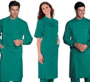 Camice Dentista Verde Chirurgico con Collo alla Coreana Unisex In Cotone