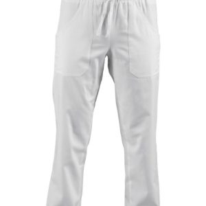 Pantaloni No Stiro bianchi in Cotone Unisex Per Medici Infermieri -Satin