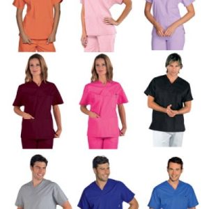 Casacca con scolloa V manica corta leggera gr. 125 per medicale più colori