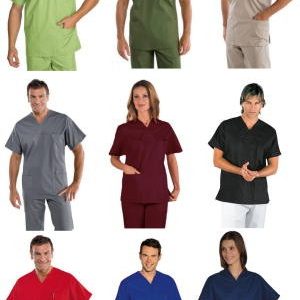 Casacca unisex scollo a V in misto cotone più colori gr.195