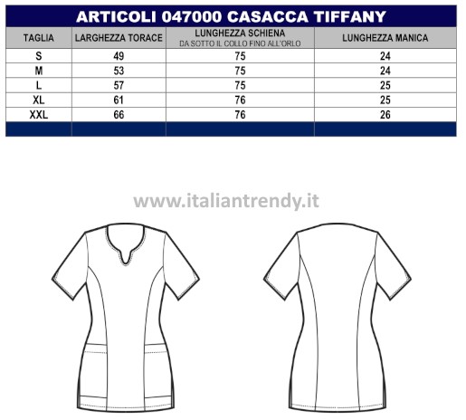 TIFFANY - Casacca donna azzurra o bluette mezza manica medicale gr. 185 - immagine 4