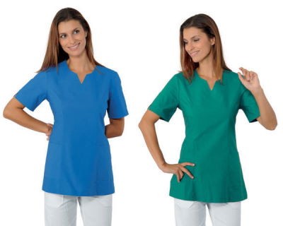 TIFFANY - Casacca donna azzurra o bluette mezza manica medicale gr. 185