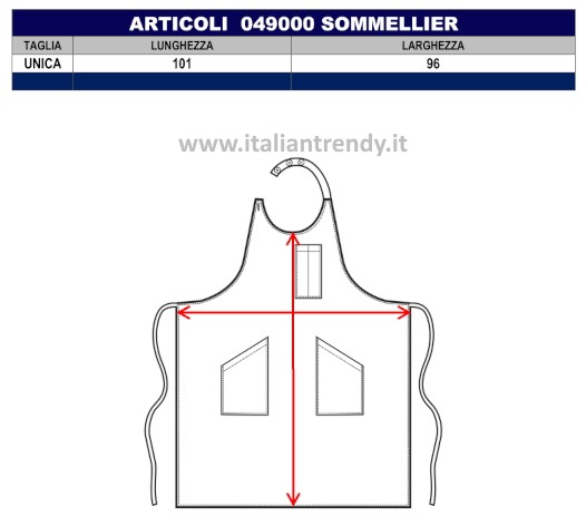 SOMMELIER - Grembiule con pettorina lungo unisex con tasche gr. 220 in più colori - immagine 14