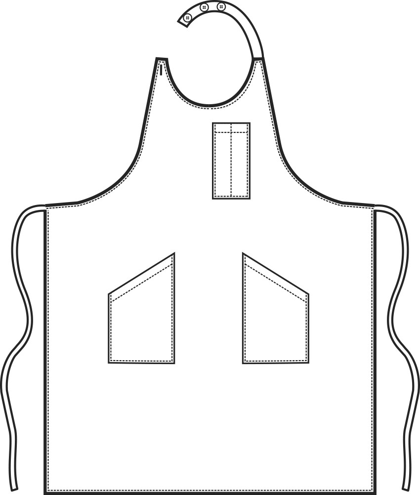 SOMMELIER - Grembiule con pettorina lungo unisex con tasche gr. 220 in più colori - immagine 15