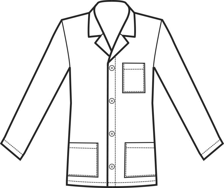 Camice corto medicale bianco antiacido Con Bottoni a Pressione o Zip - immagine 4