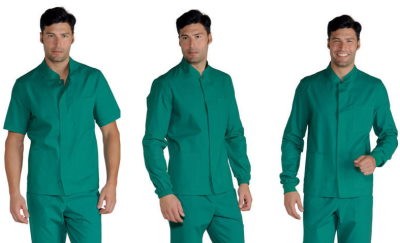 CORFU' - Casacca uomo collo coreana Verde Chirurgico o Bluette per medicale