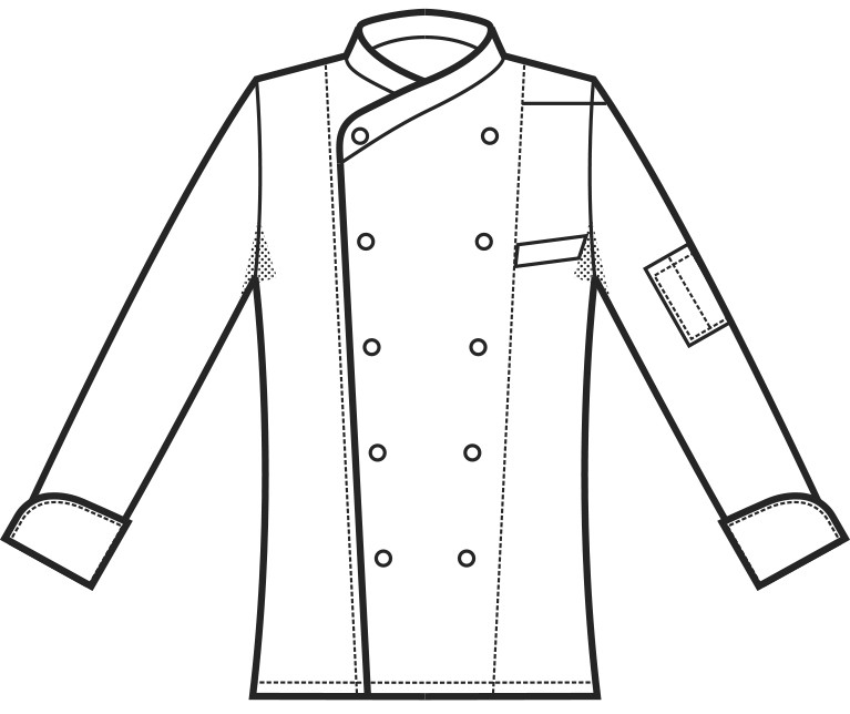 MONACO - Giacca chef bianca in cotone con rete per areazione ascellare e pinces sulla schiena - immagine 4