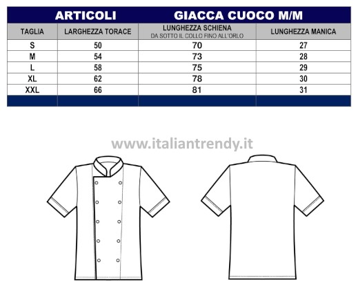 Giacca chef classica bianca o nera doppio petto, bottoni a pressione ML MC - immagine 9