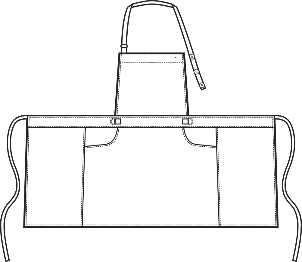 Grembiule a Pettorina Per Donna Nero o Bordeaux Bar Gelateria Ristorante - immagine 3