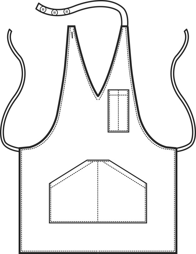 BISTRO - Grembiule con pettorina corto con tasche 220 gr - immagine 22