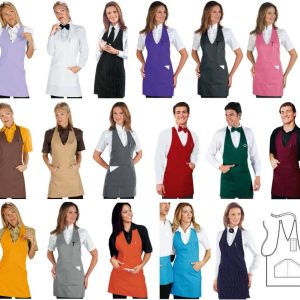 Grembiule Misto Cotone a Pettorina Uomo Donna per Bar Gelateria Focacceria Tinta Unita 195 gr