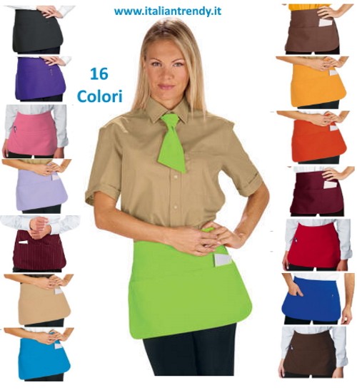 Grembiule Corto Uomo Donna Pub Ristoranti Enoteche 16 Colori 100 Poly